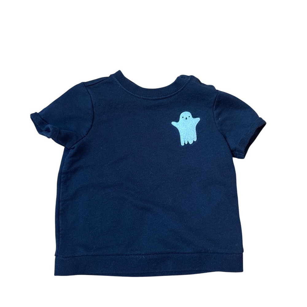 Cat & Jack Sweatshirt Kids Navy Blue Ghost Graphic Halloween‎ SIZE 18M